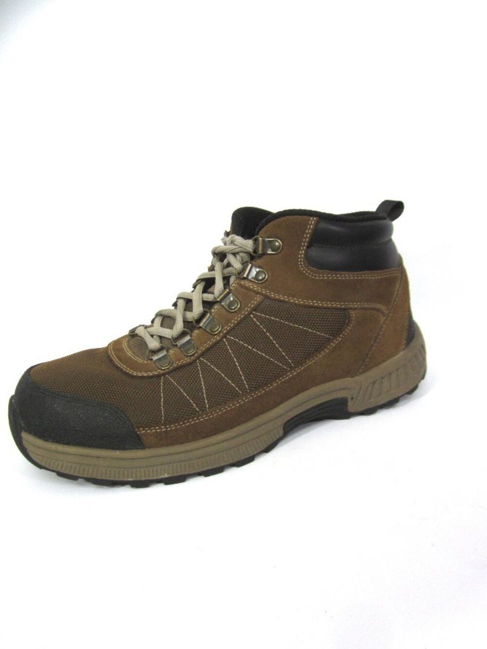 Orthofeet 489 Hunter Hiking Boots Men 11 2E EE Brown Leather Mesh Mid Ankle Lace